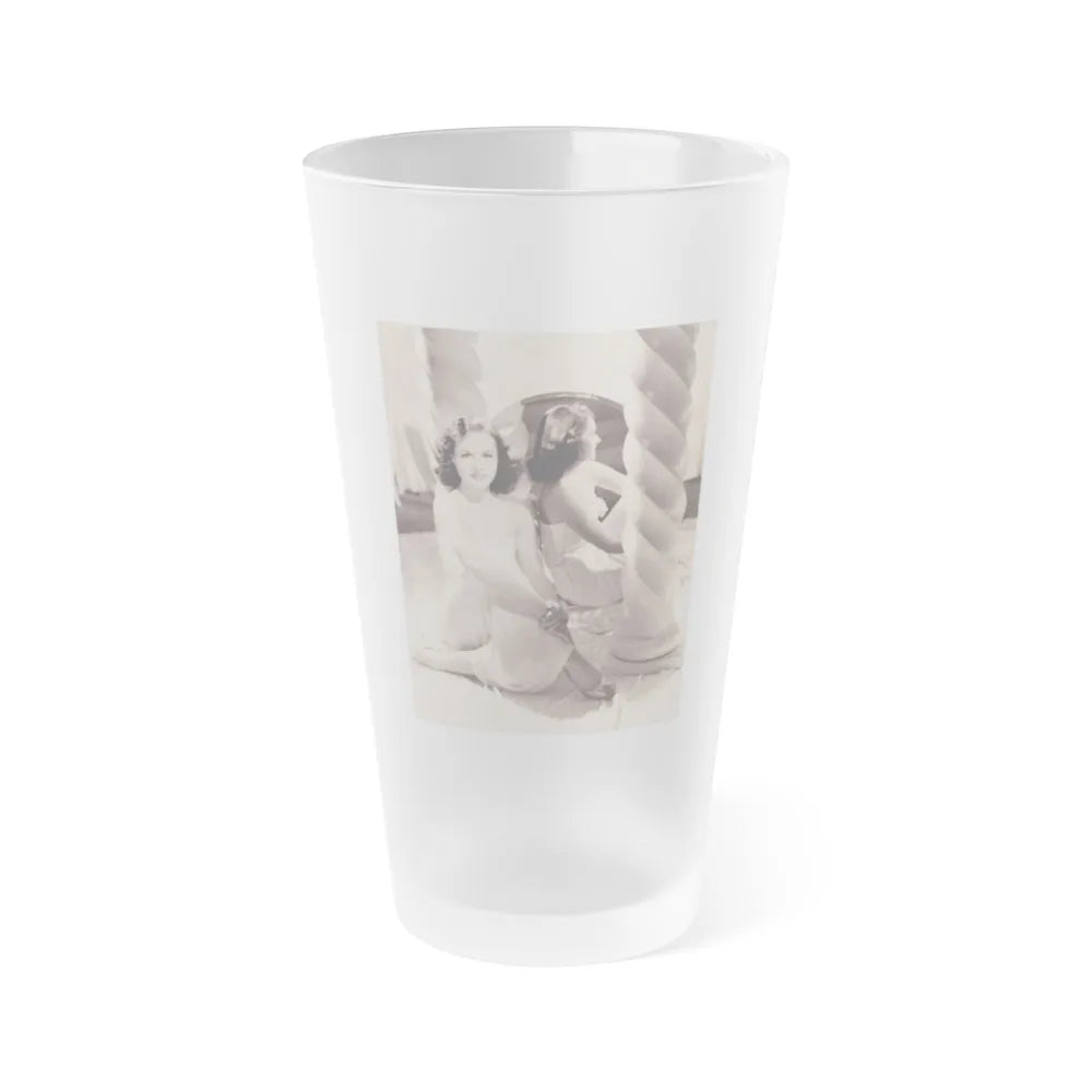 Paulette Goddard #187 (Vintage Female Icon) Frosted Pint Glass 16oz-16oz-Frosted-Go Mug Yourself