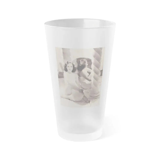Paulette Goddard #187 (Vintage Female Icon) Frosted Pint Glass 16oz 16oz Frosted - Go Mug Yourself