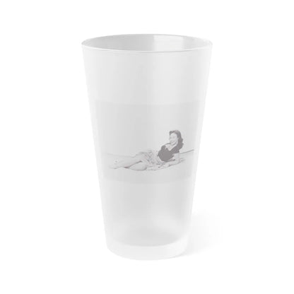 Paulette Goddard #188 (Vintage Female Icon) Frosted Pint Glass 16oz-16oz-Frosted-Go Mug Yourself