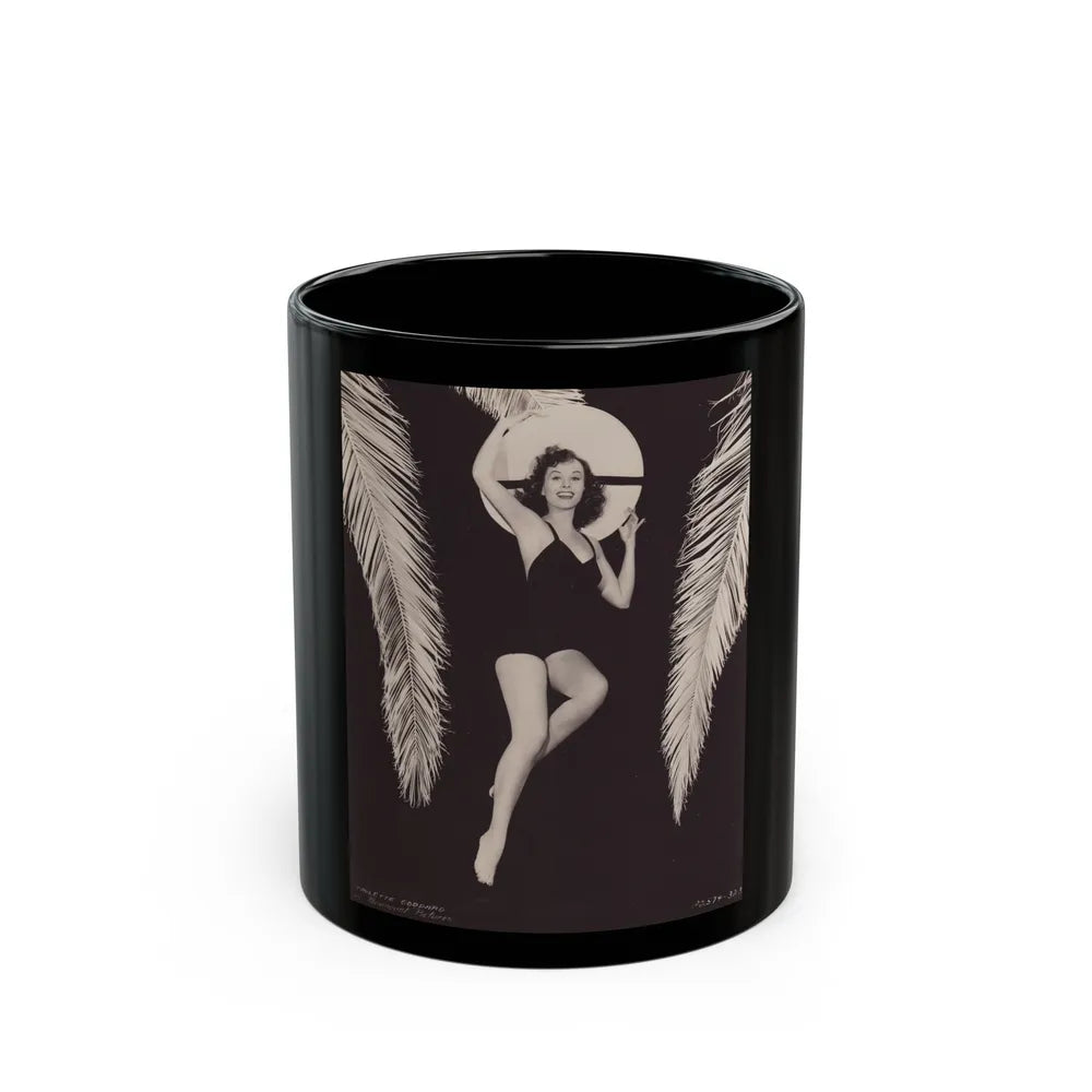 Paulette Goddard #189 (Vintage Female Icon) Black Coffee Mug-11oz-Go Mug Yourself