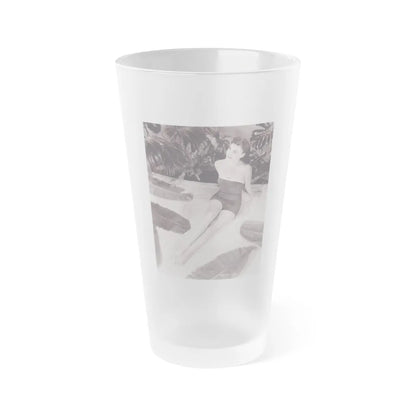 Paulette Goddard #190 (Vintage Female Icon) Frosted Pint Glass 16oz-16oz-Frosted-Go Mug Yourself