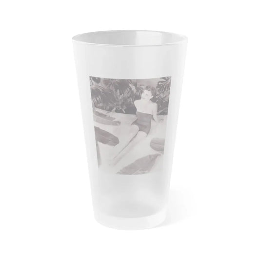 Paulette Goddard #190 (Vintage Female Icon) Frosted Pint Glass 16oz 16oz Frosted - Go Mug Yourself