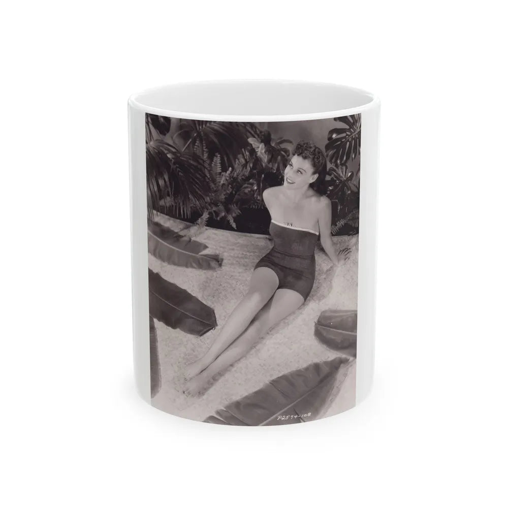 Paulette Goddard #190 (Vintage Female Icon) White Coffee Mug-11oz-Go Mug Yourself