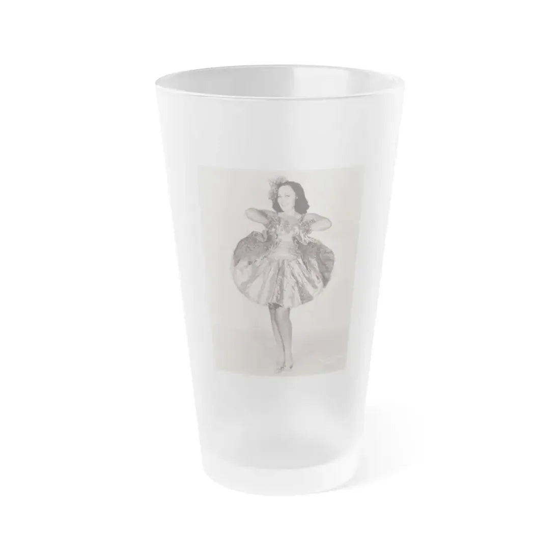 Paulette Goddard #191 (Vintage Female Icon) Frosted Pint Glass 16oz 16oz Frosted - Go Mug Yourself