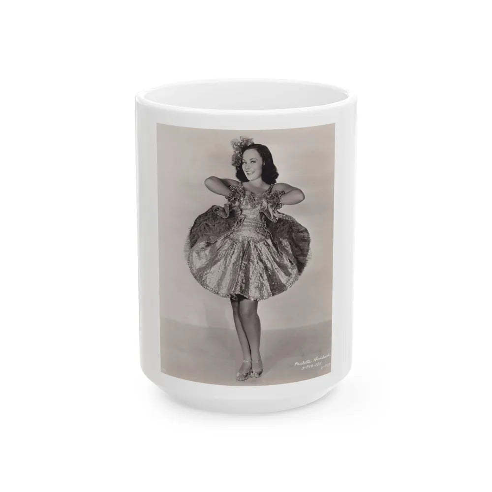 Paulette Goddard #191 (Vintage Female Icon) White Coffee Mug-15oz-Go Mug Yourself