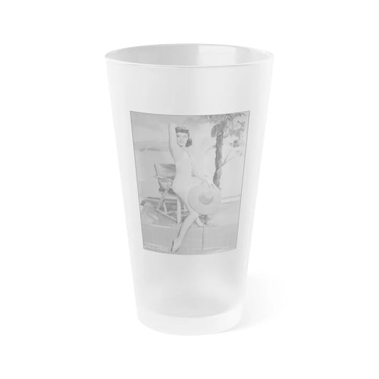 Paulette Goddard #192 (Vintage Female Icon) Frosted Pint Glass 16oz-16oz-Frosted-Go Mug Yourself