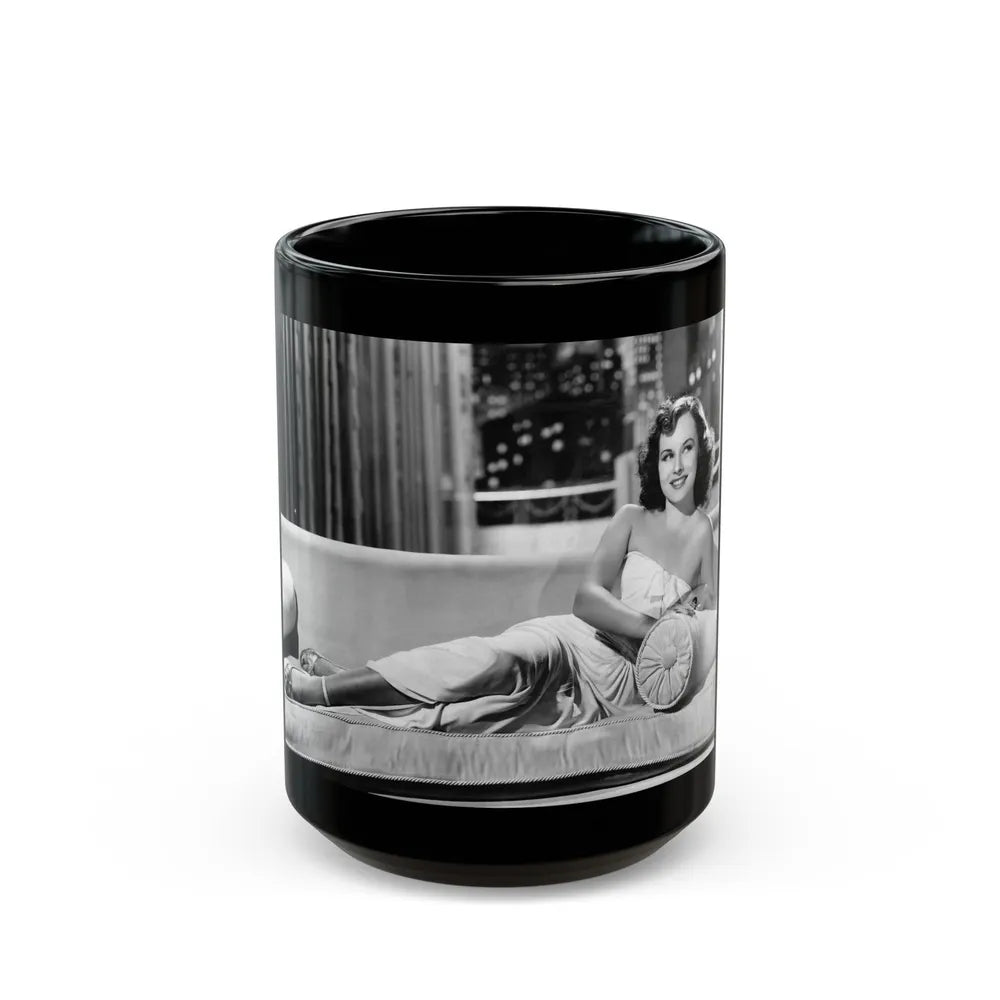 Paulette Goddard #195 (Vintage Female Icon) Black Coffee Mug-15oz-Go Mug Yourself