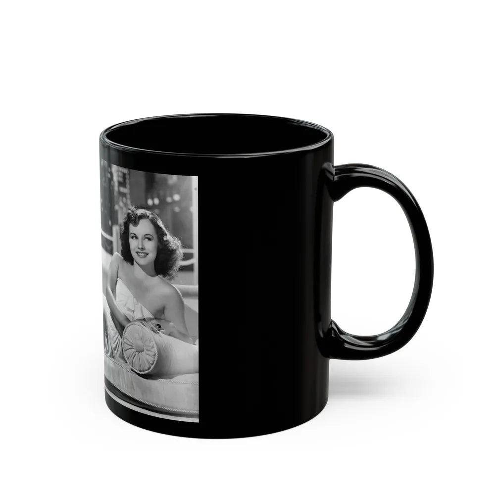 Paulette Goddard #195 (Vintage Female Icon) Black Coffee Mug-Go Mug Yourself