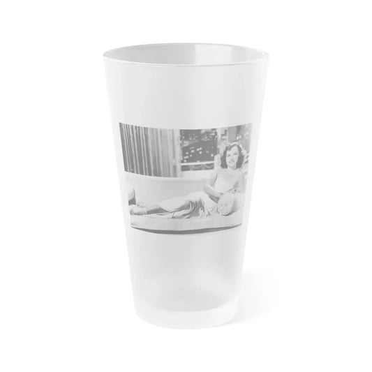 Paulette Goddard #195 (Vintage Female Icon) Frosted Pint Glass 16oz 16oz Frosted - Go Mug Yourself