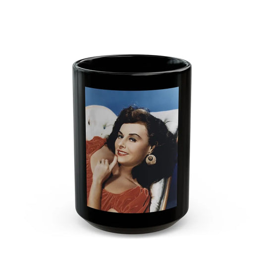 Paulette Goddard #199 (Vintage Female Icon) Black Coffee Mug-15oz-Go Mug Yourself