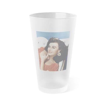 Paulette Goddard #199 (Vintage Female Icon) Frosted Pint Glass 16oz-16oz-Frosted-Go Mug Yourself