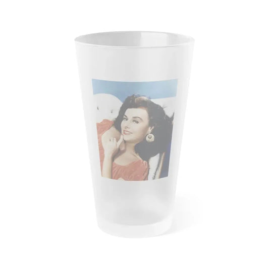 Paulette Goddard #199 (Vintage Female Icon) Frosted Pint Glass 16oz 16oz Frosted - Go Mug Yourself