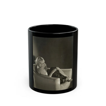 Paulette Goddard #201 (Vintage Female Icon) Black Coffee Mug-11oz-Go Mug Yourself