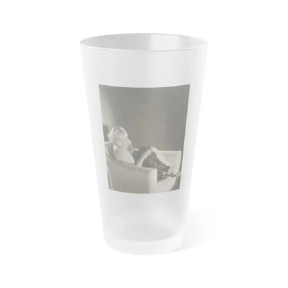 Paulette Goddard #201 (Vintage Female Icon) Frosted Pint Glass 16oz 16oz Frosted - Go Mug Yourself