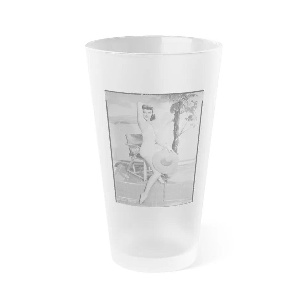 Paulette Goddard #207 (Vintage Female Icon) Frosted Pint Glass 16oz-16oz-Frosted-Go Mug Yourself