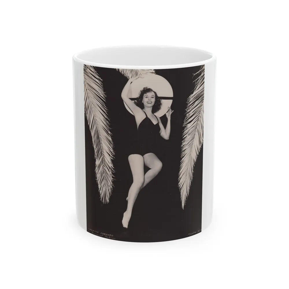 Paulette Goddard #209 (Vintage Female Icon) White Coffee Mug-11oz-Go Mug Yourself