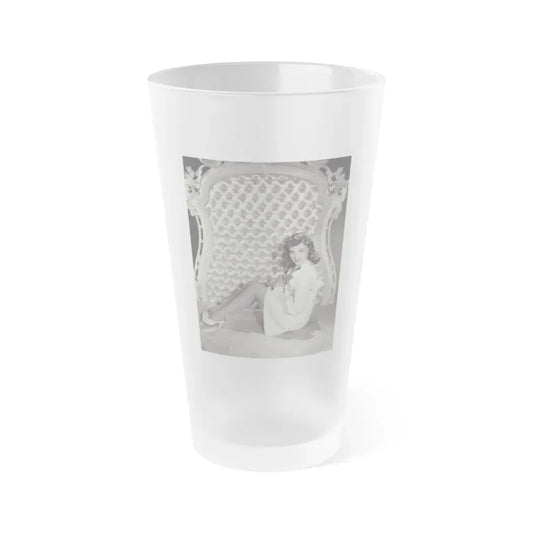 Paulette Goddard #210 (Vintage Female Icon) Frosted Pint Glass 16oz 16oz Frosted - Go Mug Yourself