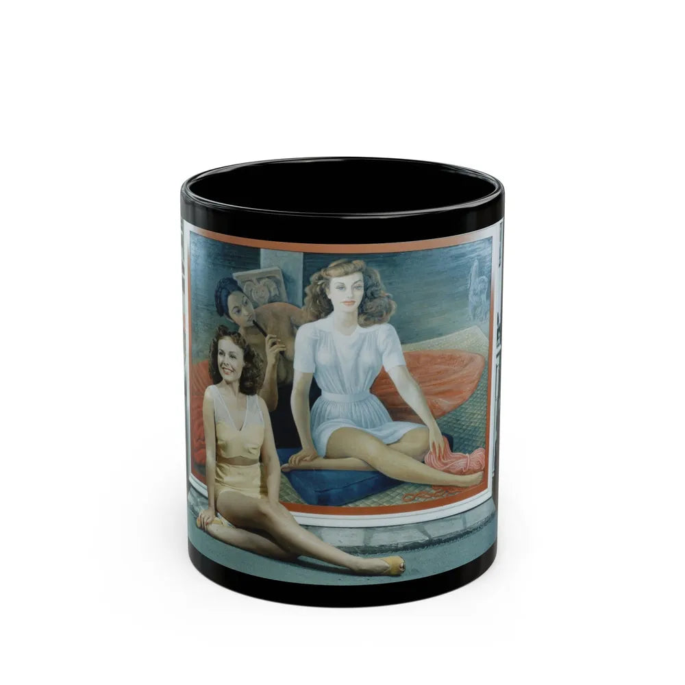 Paulette Goddard #59 (Vintage Female Icon) Black Coffee Mug-11oz-Go Mug Yourself