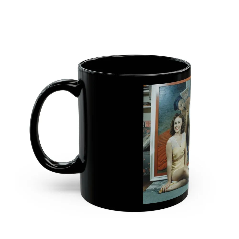 Paulette Goddard #59 (Vintage Female Icon) Black Coffee Mug-Go Mug Yourself