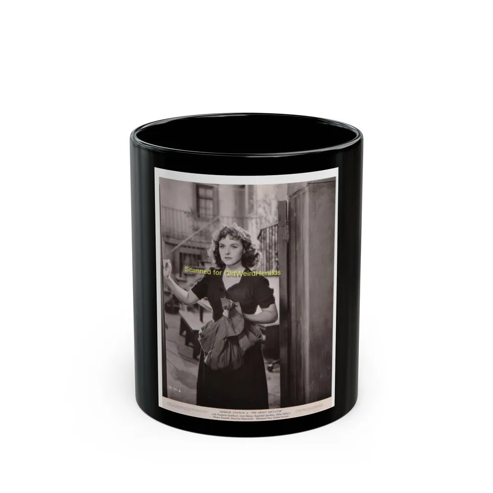 Paulette Goddard #71 (Vintage Female Icon) Black Coffee Mug-11oz-Go Mug Yourself