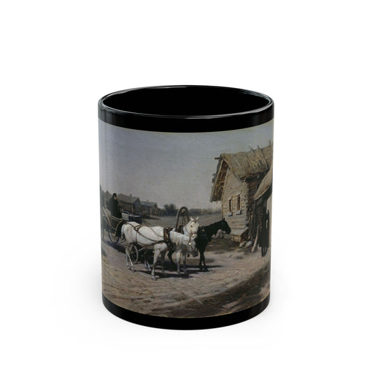 Pavel Osipovich Kovalevsky (1843-1903) White Night - Black Coffee Mug-11oz-Go Mug Yourself