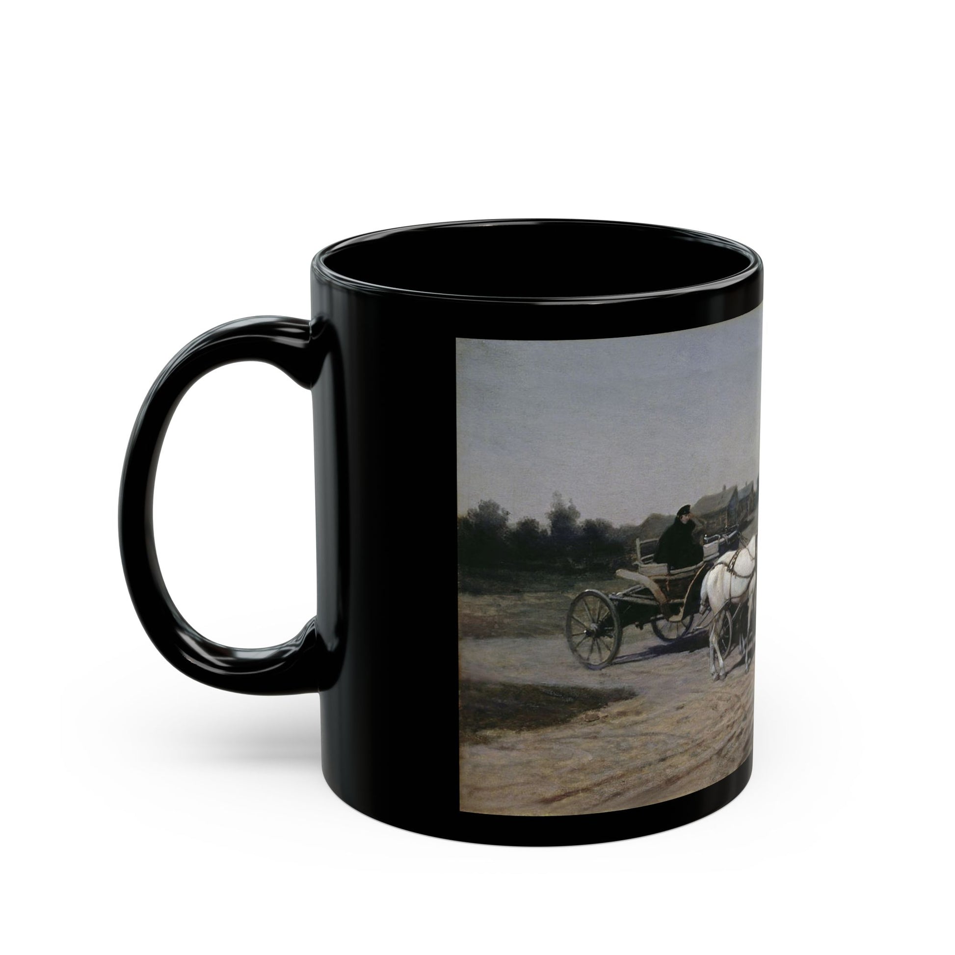 Pavel Osipovich Kovalevsky (1843-1903) White Night - Black Coffee Mug-Go Mug Yourself