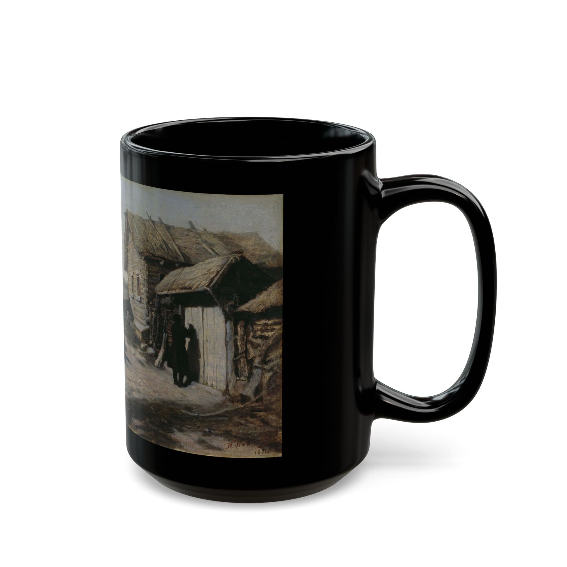 Pavel Osipovich Kovalevsky (1843-1903) White Night - Black Coffee Mug-Go Mug Yourself