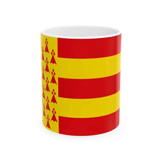 Pays Bigouden traditional district flag (France) White Coffee Mug 11oz - Go Mug Yourself
