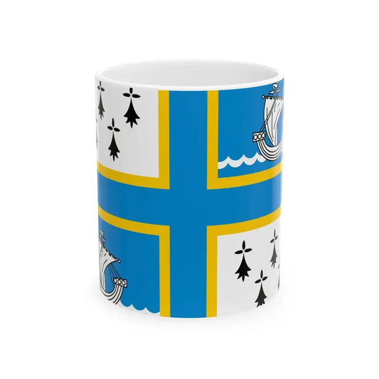 Pays de Redon traditional district flag (France) White Coffee Mug 11oz - Go Mug Yourself