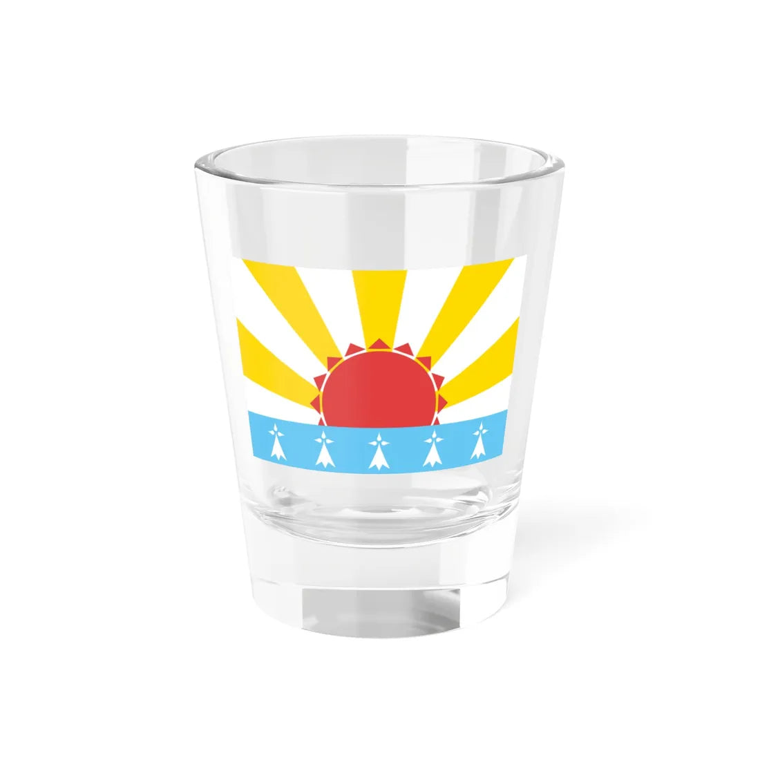Pays Rouzig traditional district flag (France) Shot Glass 1.5oz 1.5oz - Go Mug Yourself