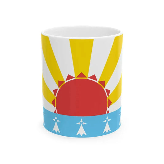 Pays Rouzig traditional district flag (France) White Coffee Mug 11oz - Go Mug Yourself