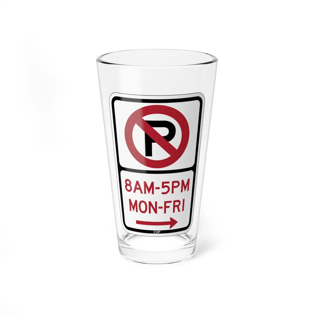 PBOT Road sign P1080R (Oregon) (Road Sign) Pint Glass 16oz - Go Mug Yourself