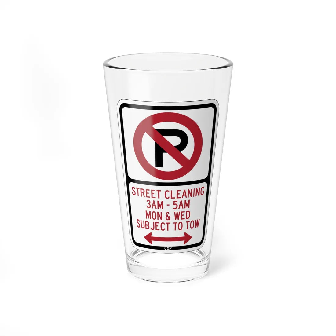 PBOT Road sign P1100D (Oregon) (Road Sign) Pint Glass 16oz 16oz - Go Mug Yourself