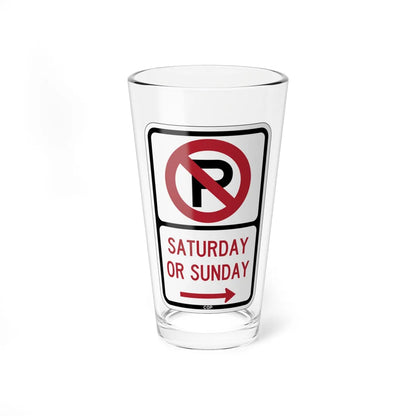 PBOT Road sign P1210R (Oregon) (Road Sign) Pint Glass 16oz 16oz - Go Mug Yourself