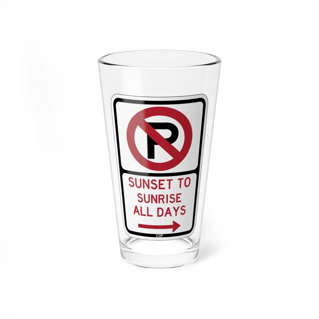 PBOT Road sign P1230R (Oregon) (Road Sign) Pint Glass 16oz 16oz - Go Mug Yourself