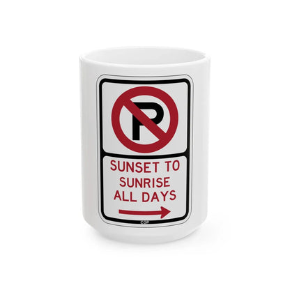 PBOT Road sign P1230R (Oregon) (Road Sign) White Coffee Mug 15oz - Go Mug Yourself