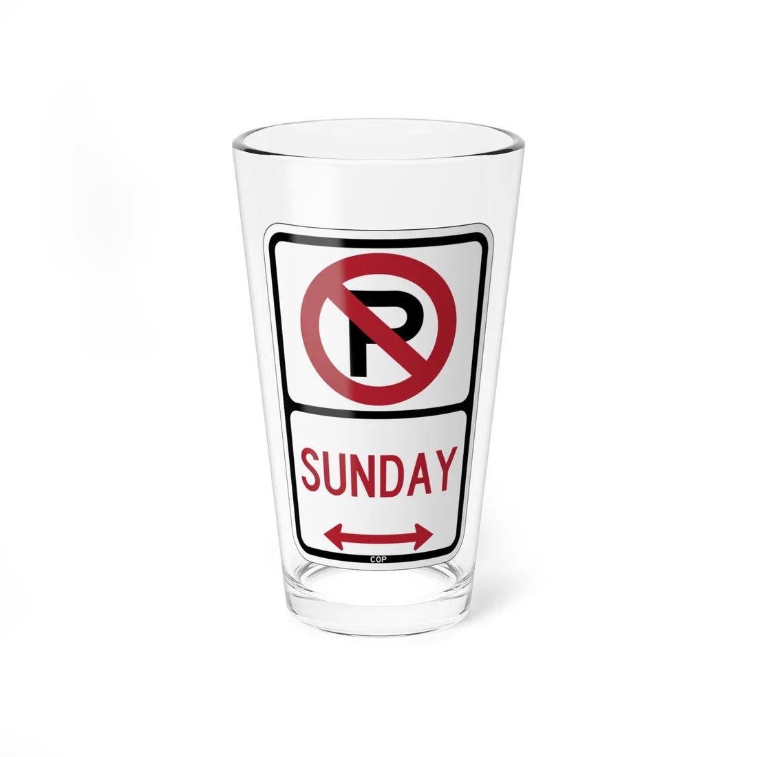 PBOT Road sign P1260D (Oregon) (Road Sign) Pint Glass 16oz 16oz - Go Mug Yourself