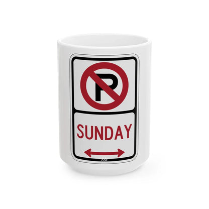 PBOT Road sign P1260D (Oregon) (Road Sign) White Coffee Mug 15oz - Go Mug Yourself