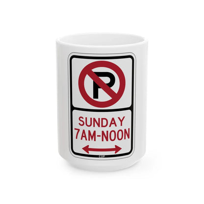 PBOT Road sign P1265D (Oregon) (Road Sign) White Coffee Mug 15oz - Go Mug Yourself