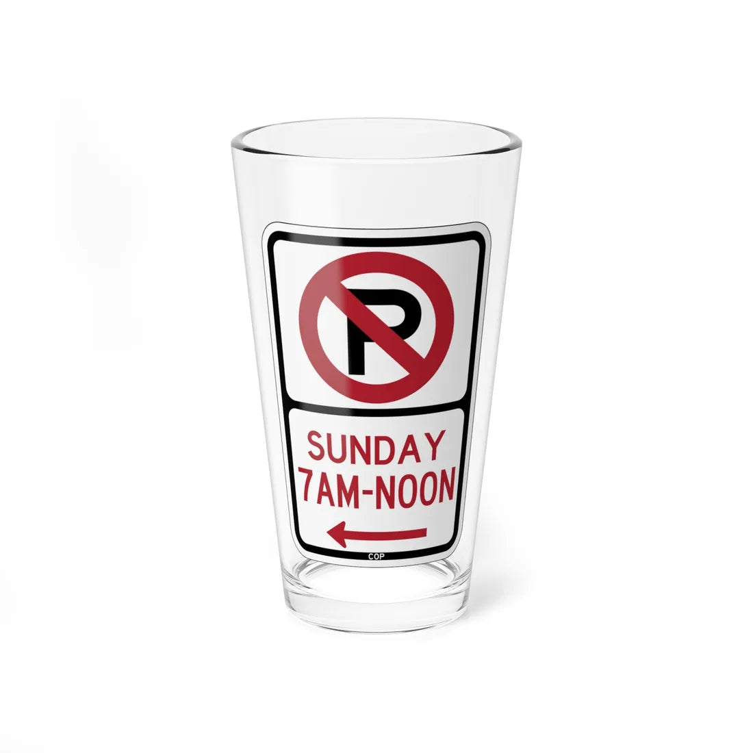 PBOT Road sign P1265L (Oregon) (Road Sign) Pint Glass 16oz 16oz - Go Mug Yourself