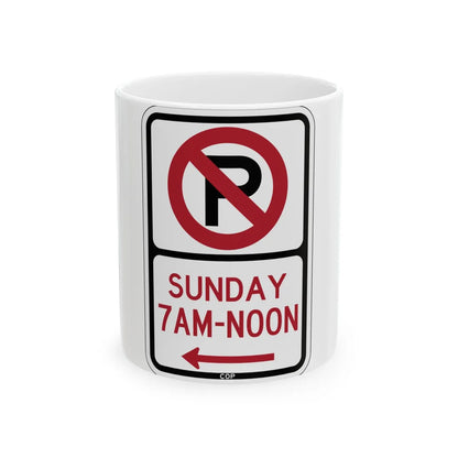 PBOT Road sign P1265L (Oregon) (Road Sign) White Coffee Mug 11oz - Go Mug Yourself