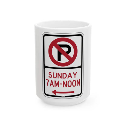 PBOT Road sign P1265L (Oregon) (Road Sign) White Coffee Mug 15oz - Go Mug Yourself