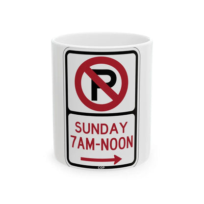 PBOT Road sign P1265R (Oregon) (Road Sign) White Coffee Mug 11oz - Go Mug Yourself
