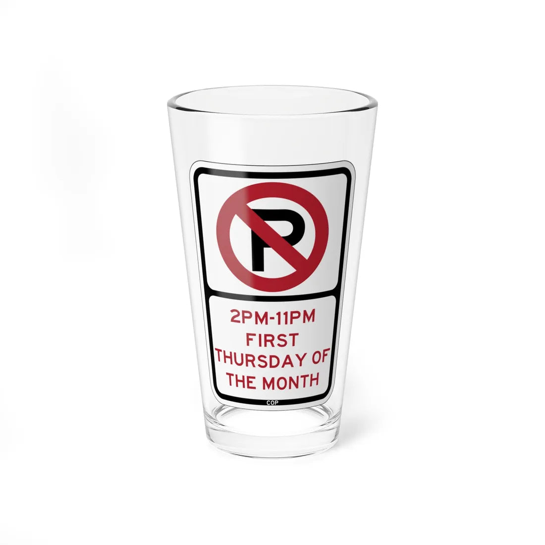 PBOT Road sign P1275 (Oregon) (Road Sign) Pint Glass 16oz 16oz - Go Mug Yourself