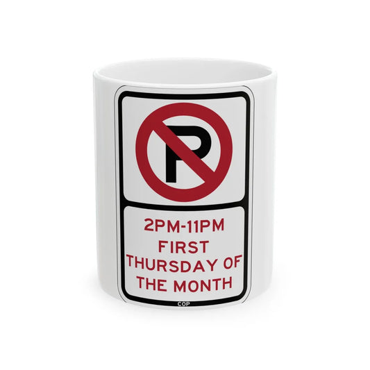 PBOT Road sign P1275 (Oregon) (Road Sign) White Coffee Mug 11oz - Go Mug Yourself
