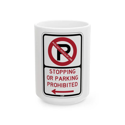 PBOT Road sign P1305L (Oregon) (Road Sign) White Coffee Mug 15oz - Go Mug Yourself