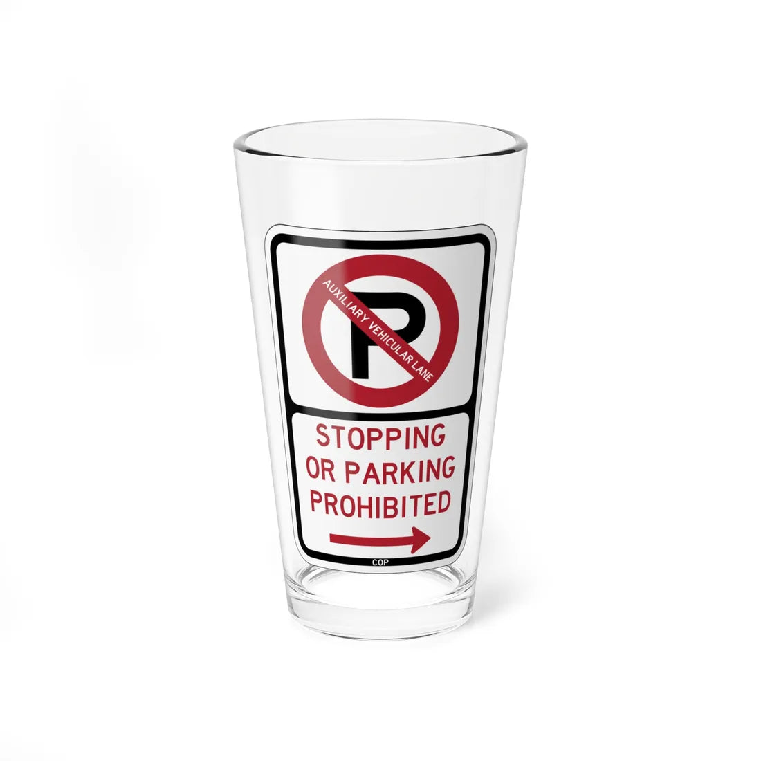 PBOT Road sign P1305R (Oregon) (Road Sign) Pint Glass 16oz 16oz - Go Mug Yourself