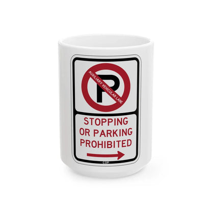 PBOT Road sign P1305R (Oregon) (Road Sign) White Coffee Mug 15oz - Go Mug Yourself