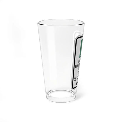 PBOT Road sign P1911D (Oregon) (Road Sign) Pint Glass 16oz - Go Mug Yourself