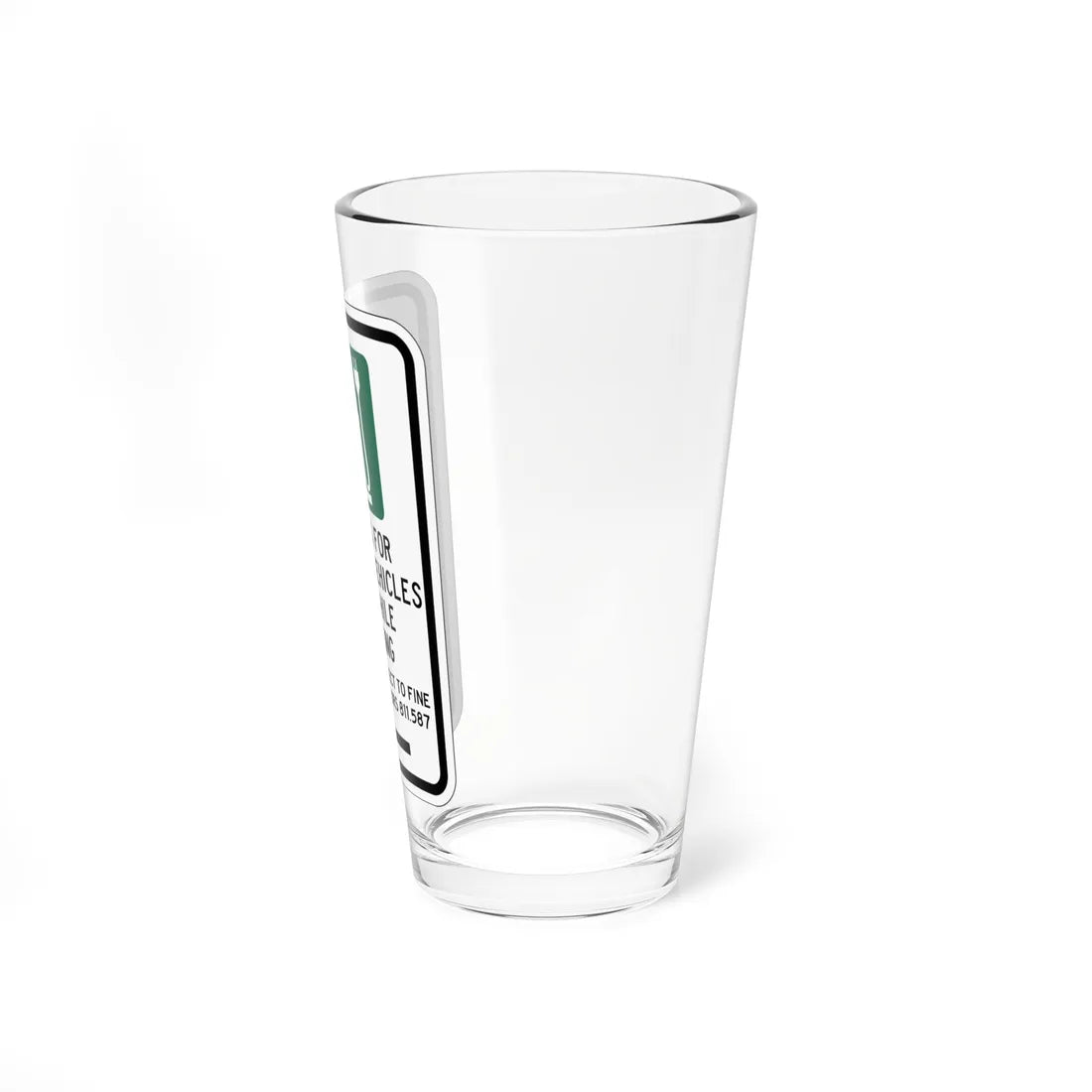 PBOT Road sign P1911L (Oregon) (Road Sign) Pint Glass 16oz - Go Mug Yourself